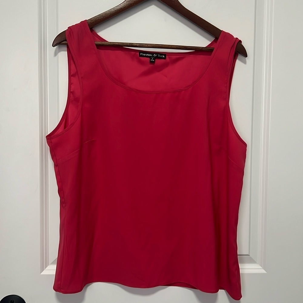 Preston & York Women’s Hot Pink Sleeveless Blouse size Large
